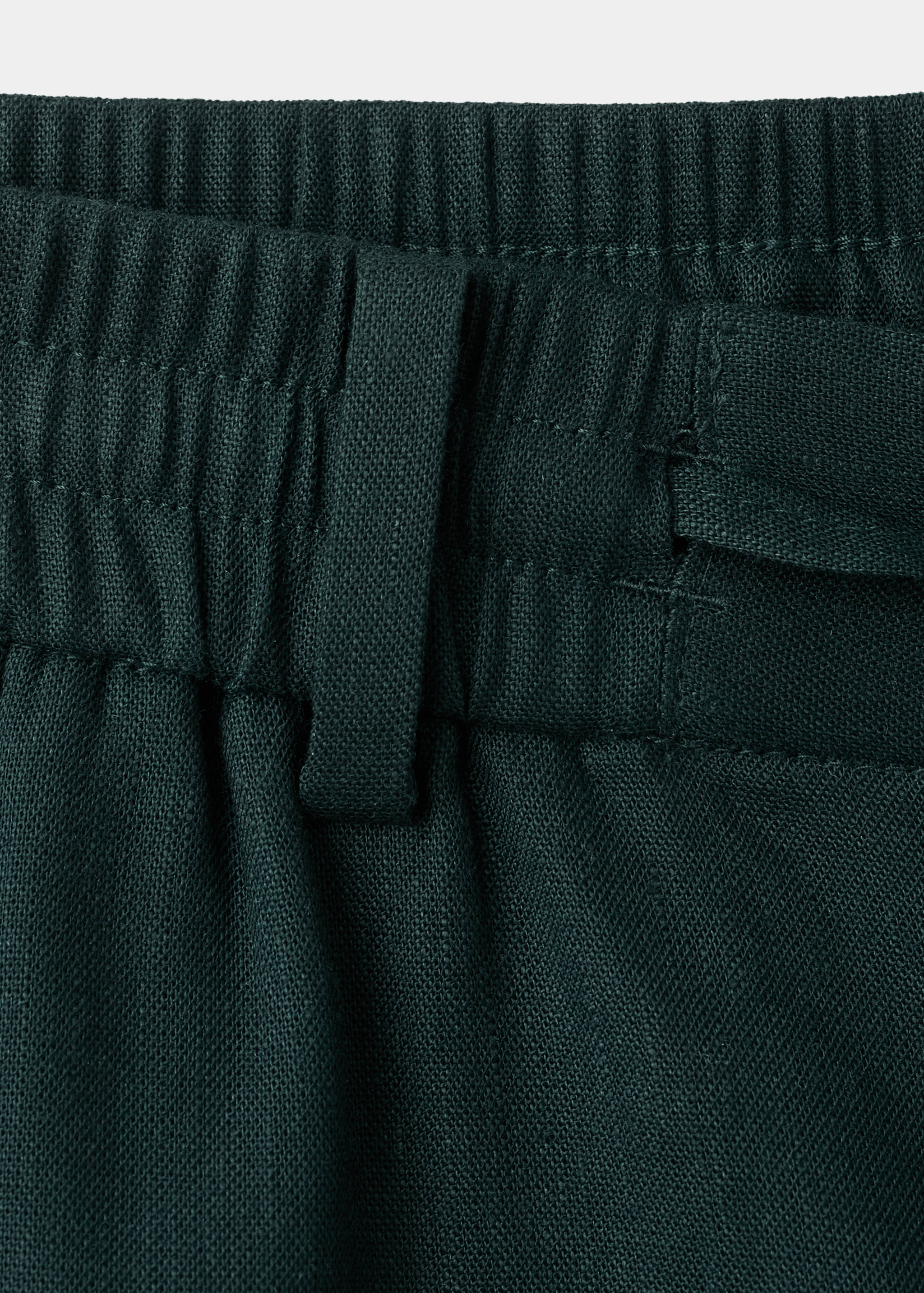 Slim-fit linen bermuda shorts - Details of the article 0