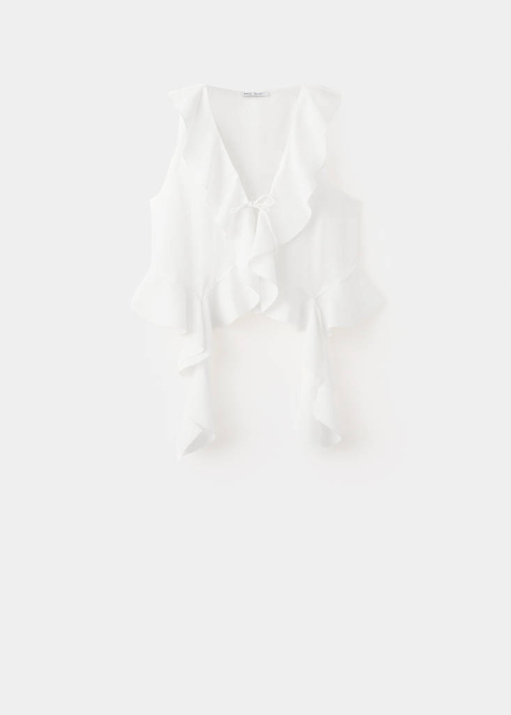 Ruffled top — Off White