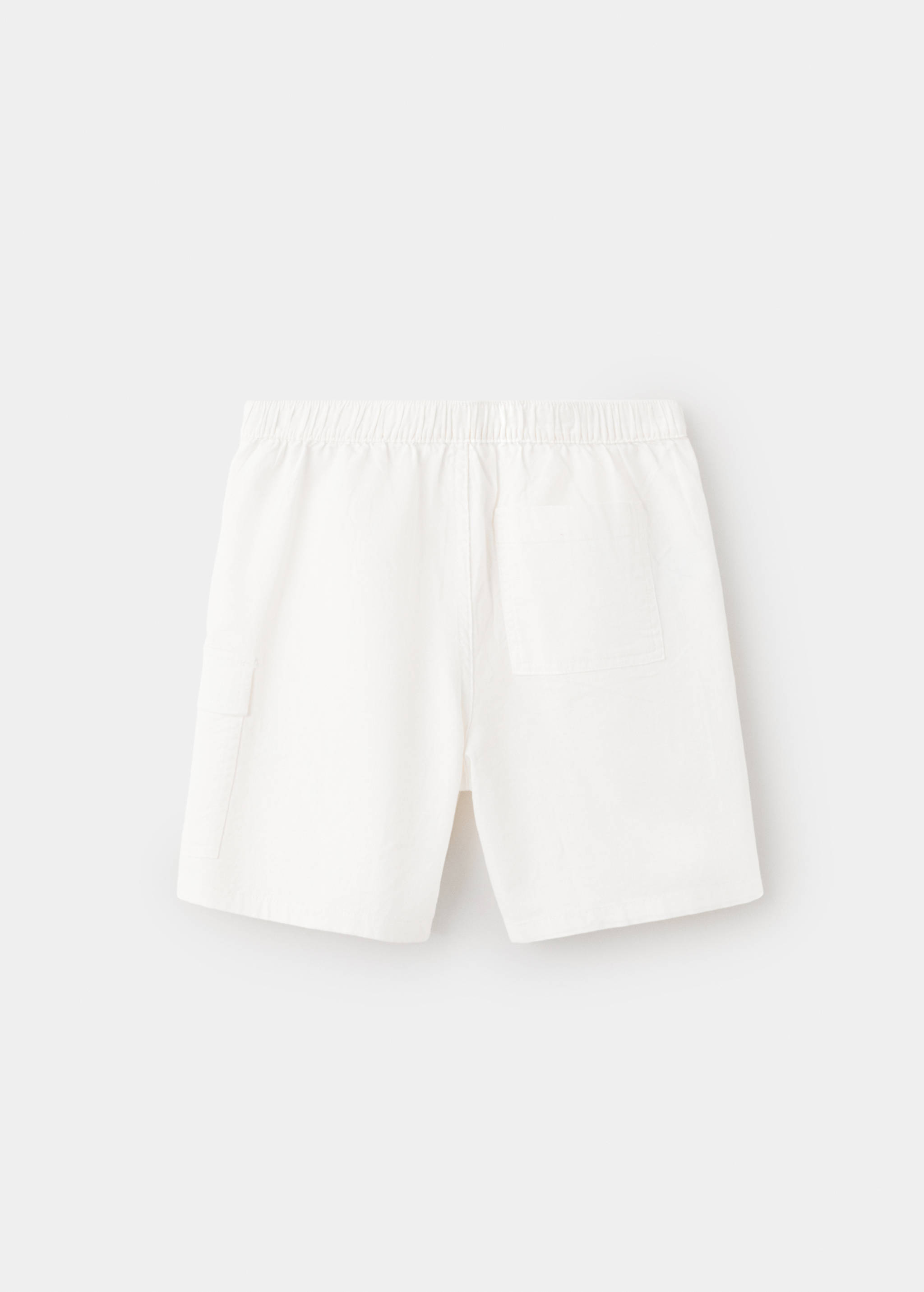 Linen and cotton blend cargo bermudas - Reverse of the article