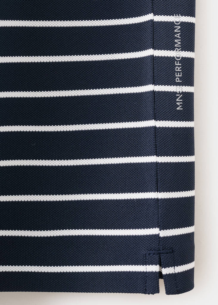 Slim fit striped COOLMAX® T-shirt — Navy
