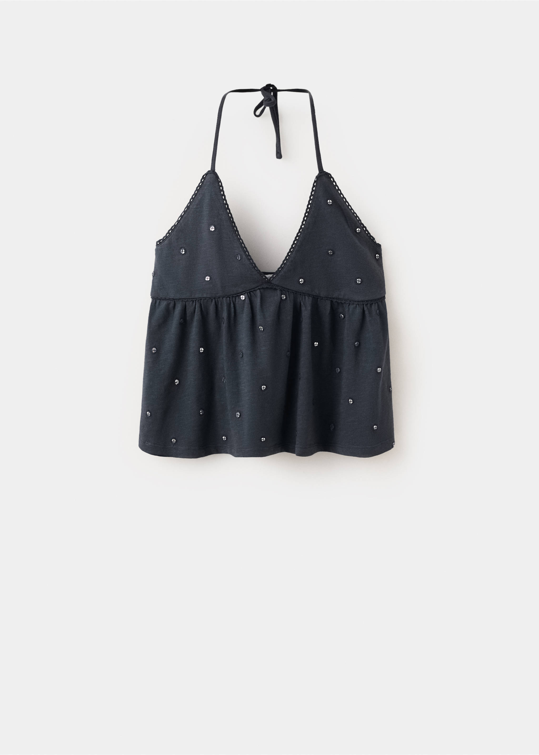 코튼 스트랩 탑 - 모델 없는 상품, 차콜. Ref: 27057911-00.