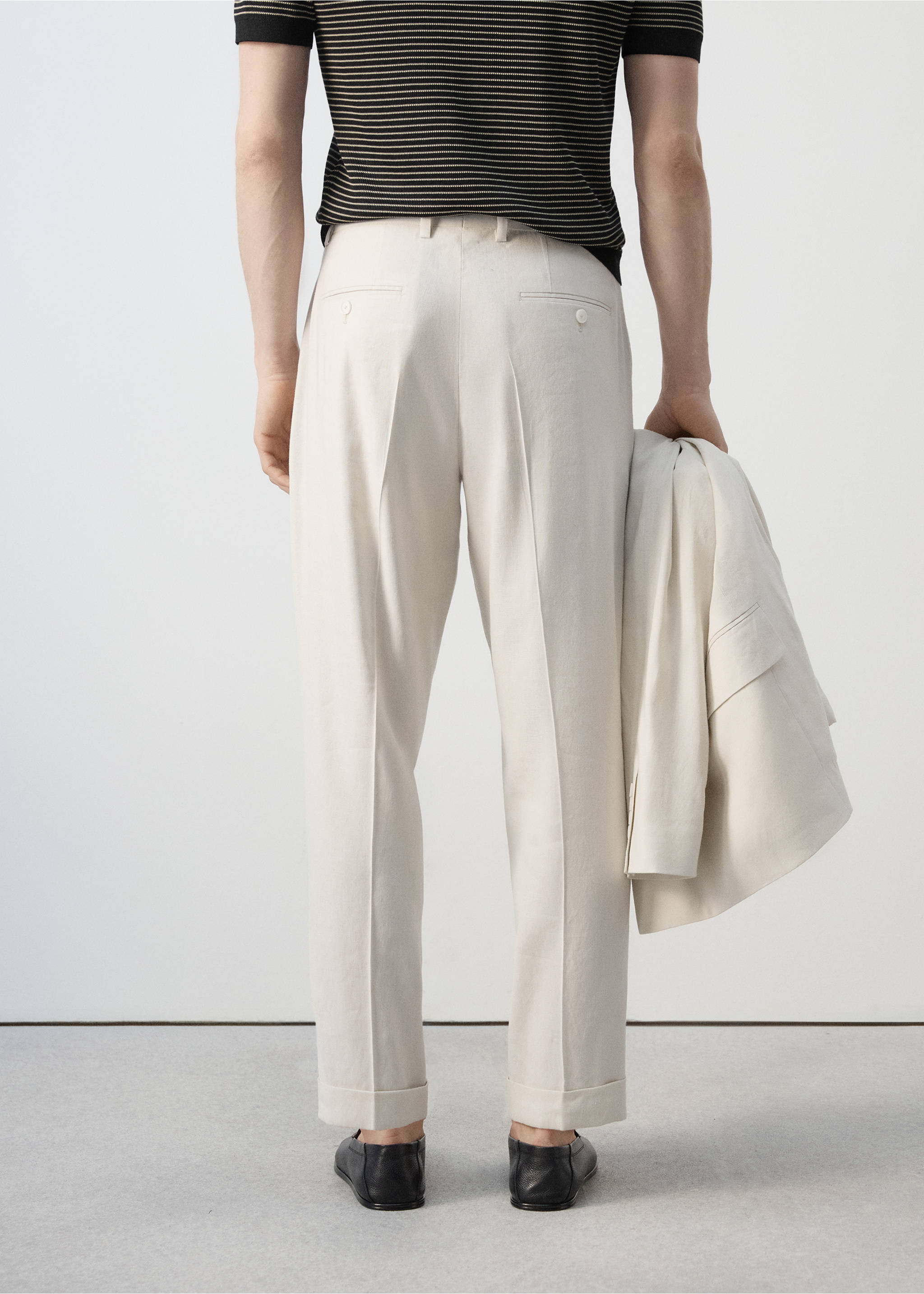 Pantalon costume Boston regular fit - Verso de l’article, Écru. Ref: 27057912-00.