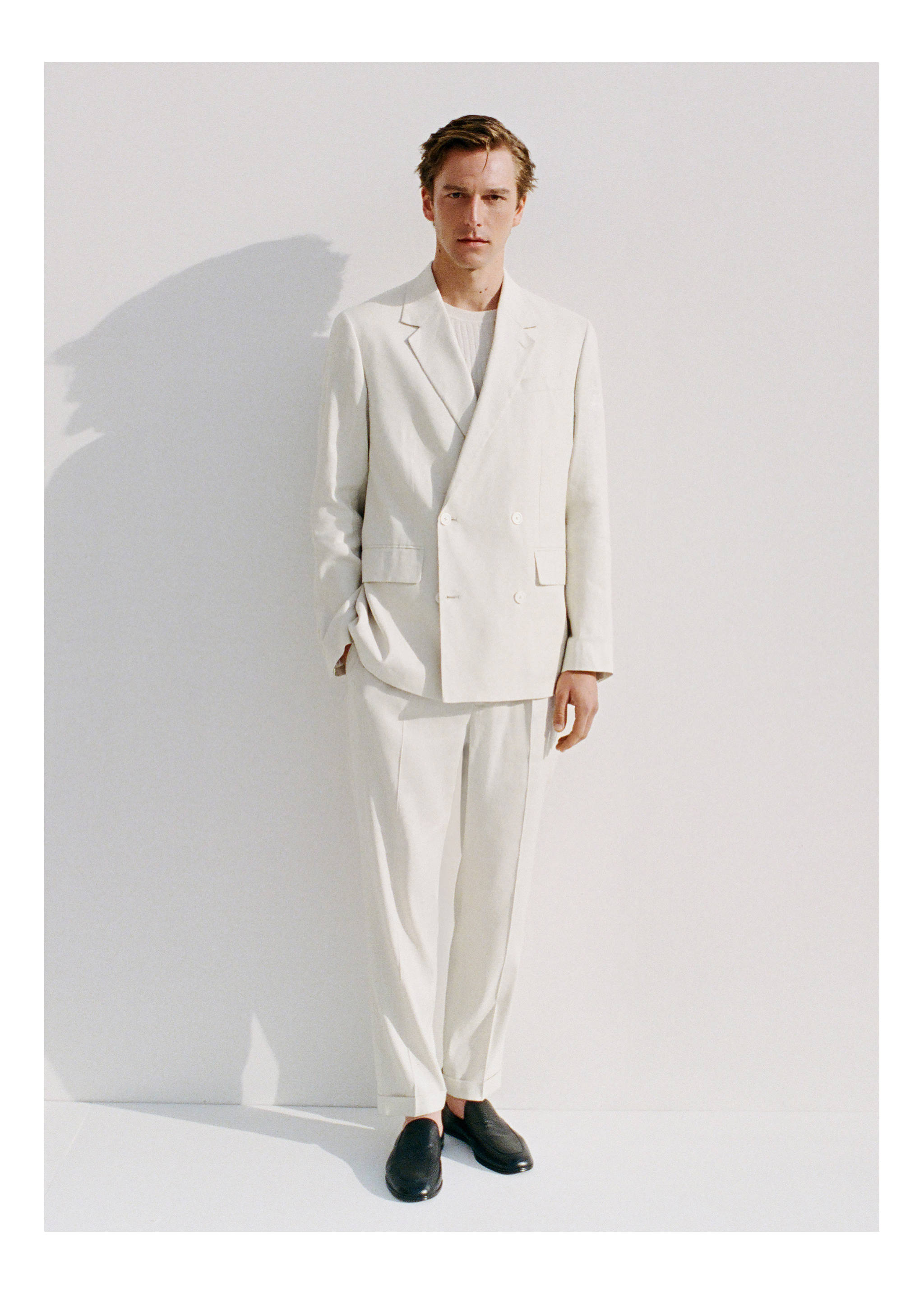 Boston regular-fit suit trousers - Details of the article 5, Ecru. Ref: 27057912-00.