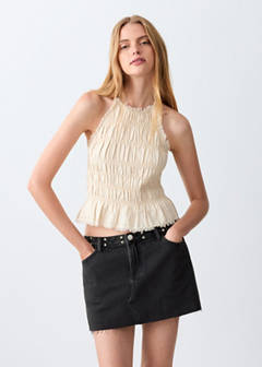 Studded denim skirt — Black denim 1