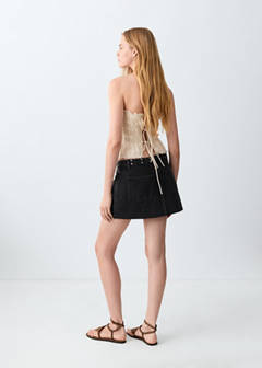 Studded denim skirt — Black denim 8