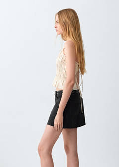 Studded denim skirt — Black denim 4