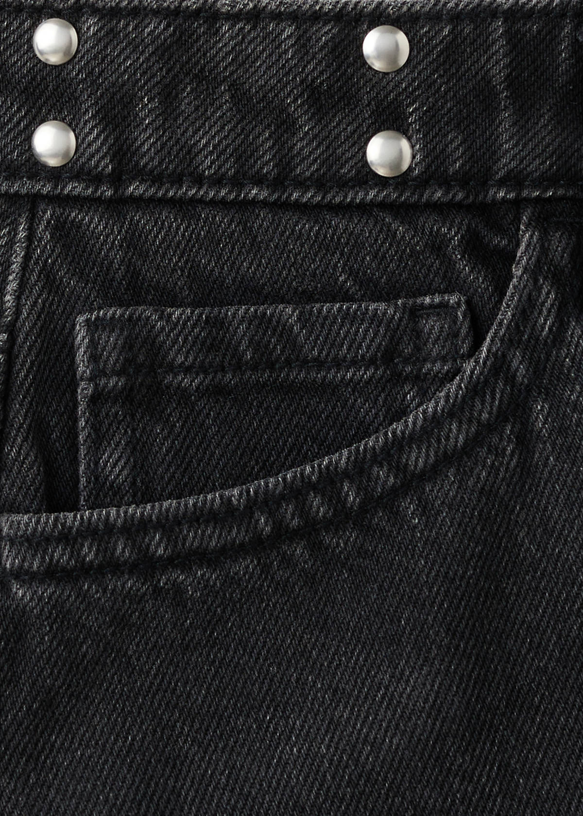 Studded denim skirt — Black denim