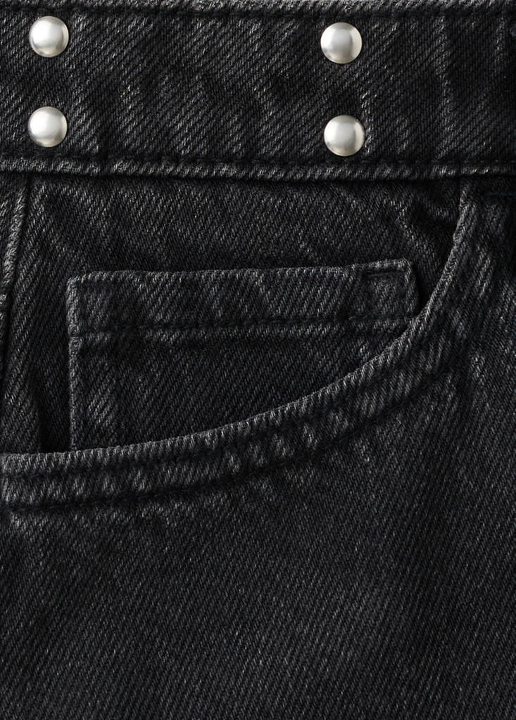 Studded denim skirt — Black denim