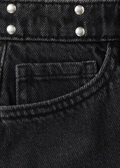 Studded denim skirt — Black denim 7