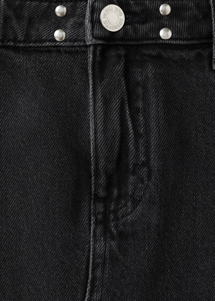 Studded denim skirt — Black denim