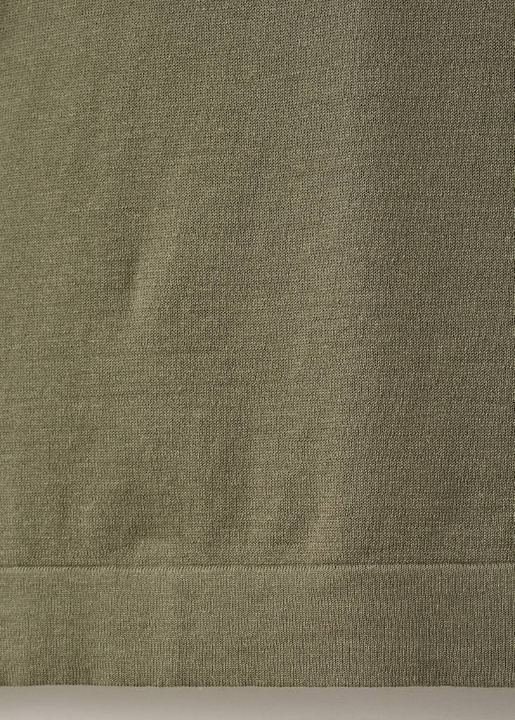 Fine-knit cotton sweater — Khaki