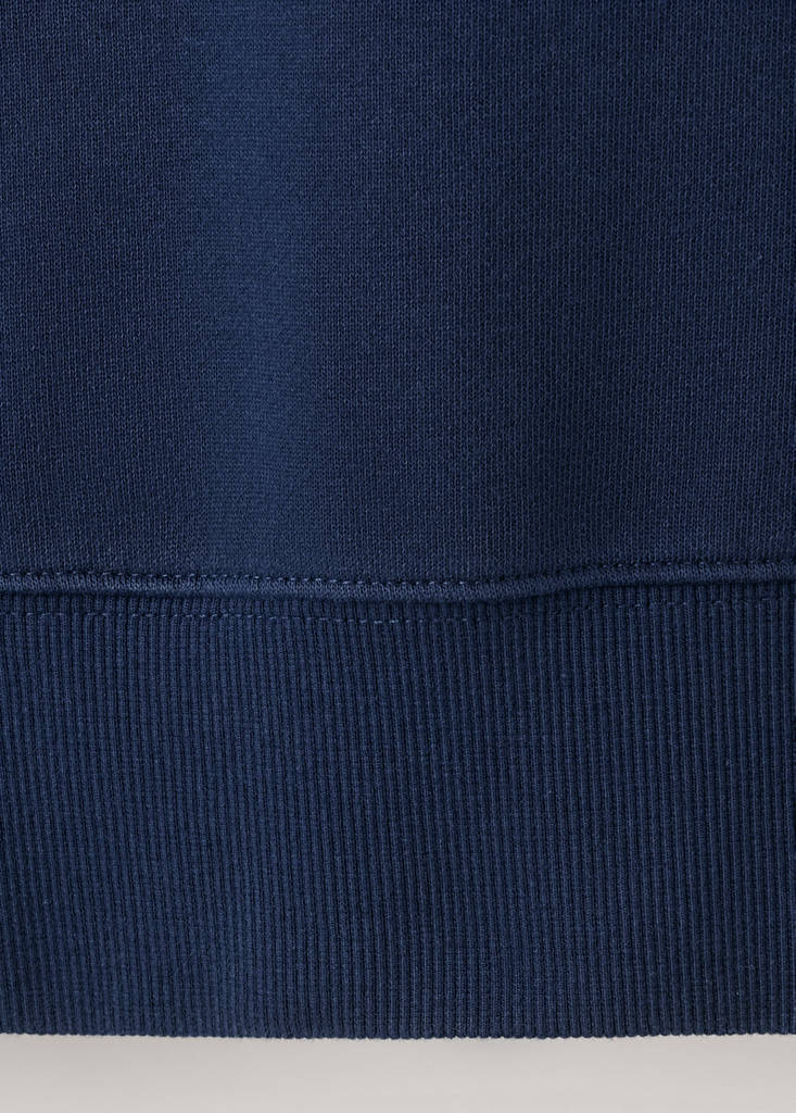 Printed 100% cotton hooded sweatshirt — Ink Blue