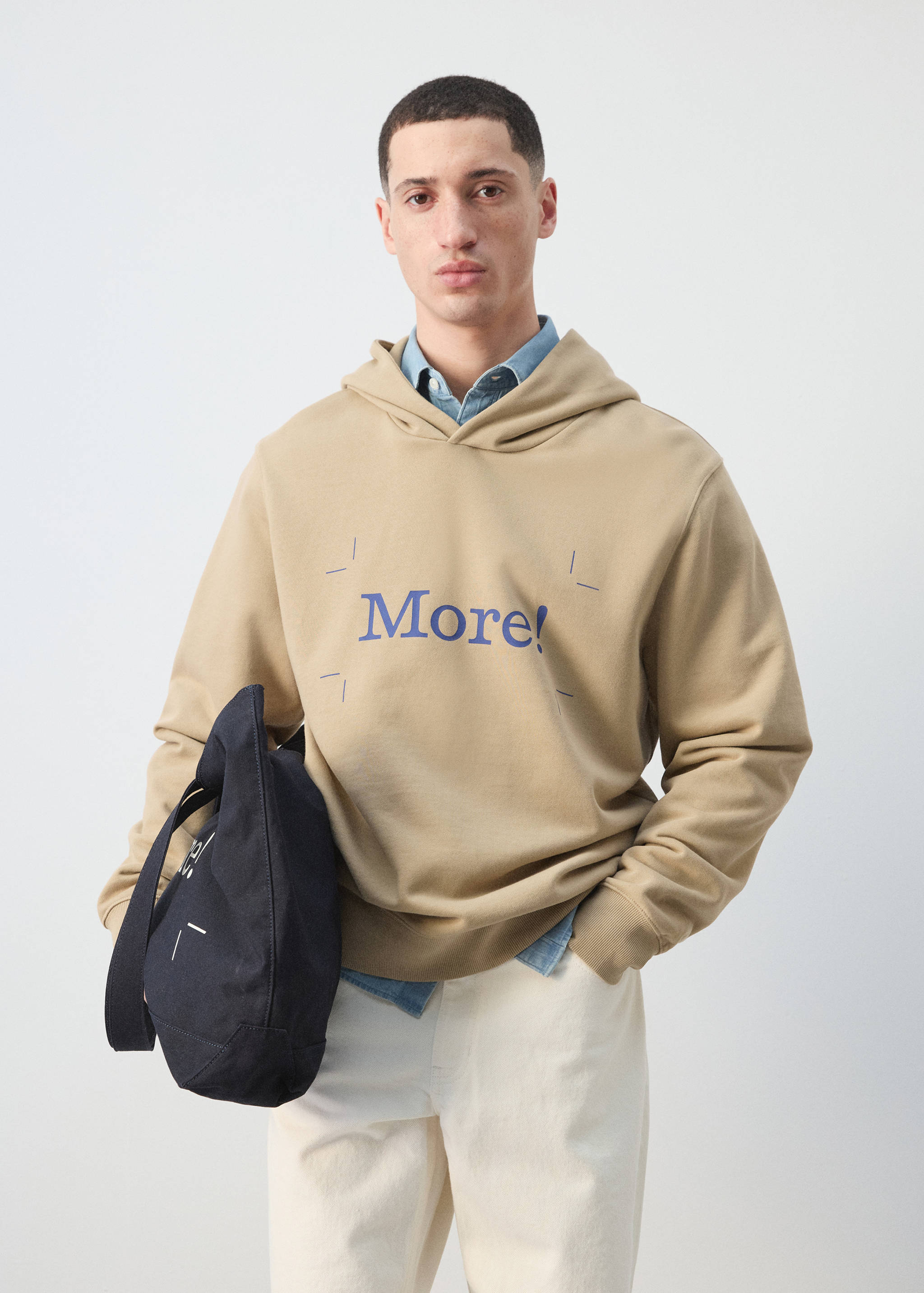 100% cotton hooded sweatshirt text - Medium plane