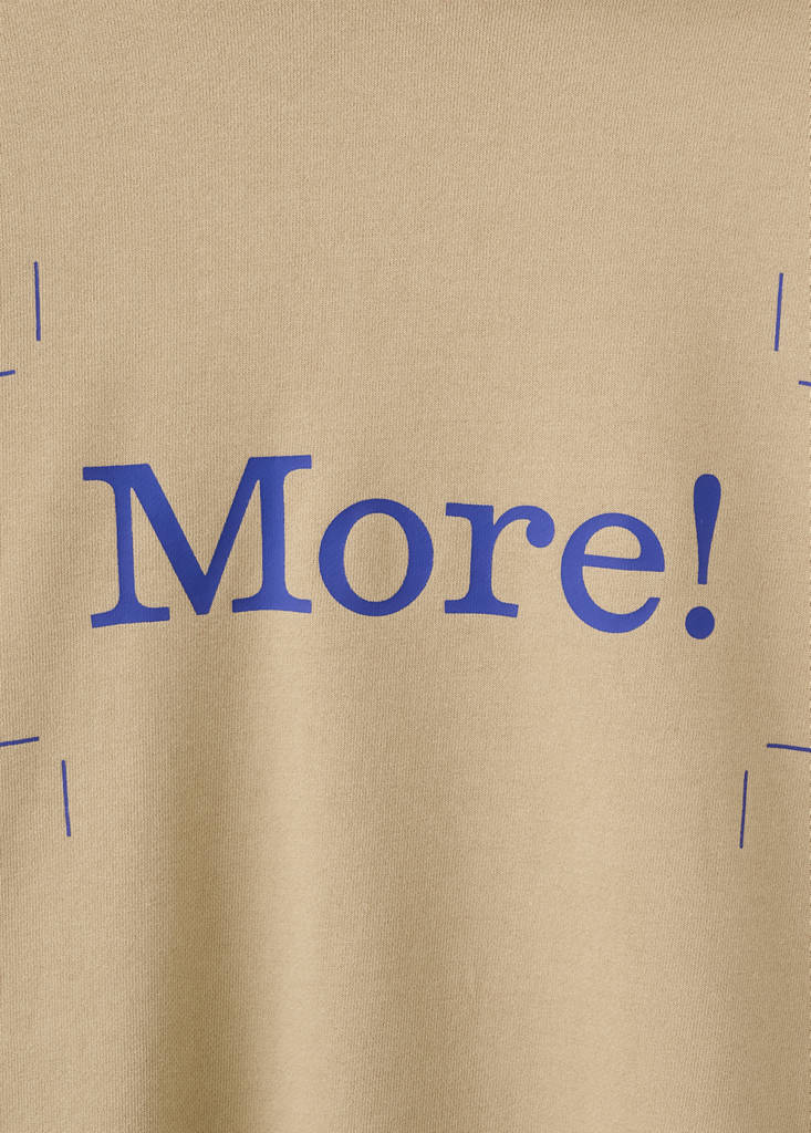 Printed 100% cotton hooded sweatshirt — Beige