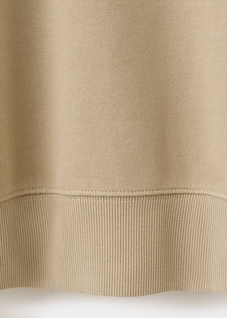 Printed 100% cotton hooded sweatshirt — Beige