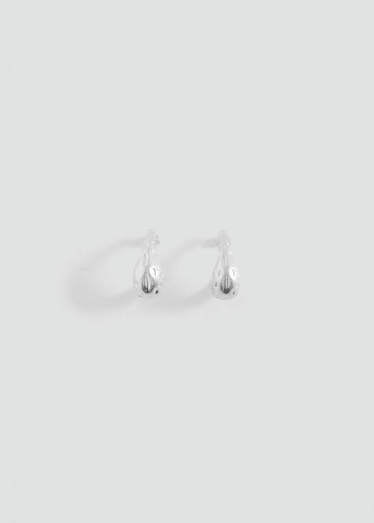 Textured drop earrings — Silver