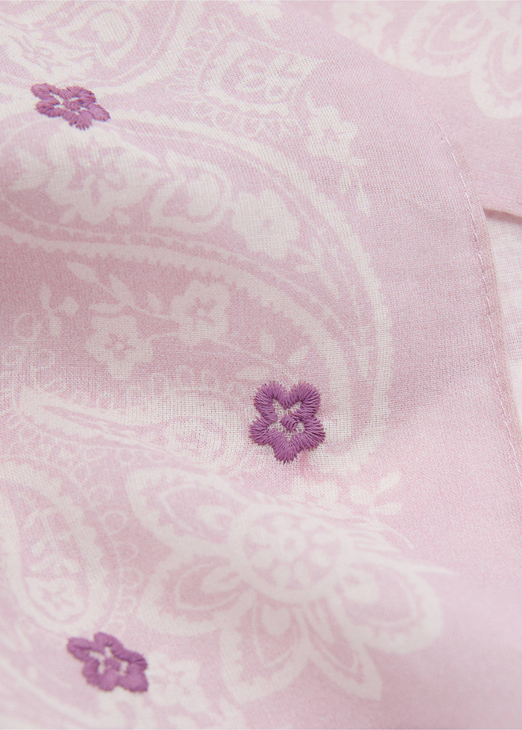 Paisley-print bandana scarf - Medium plane, Light/Pastel Purple. Ref: 27057923-00.