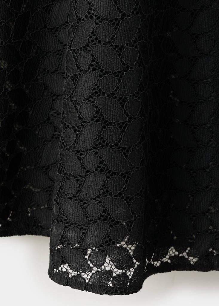 Midi dress with broderie anglaise embroidery — Black