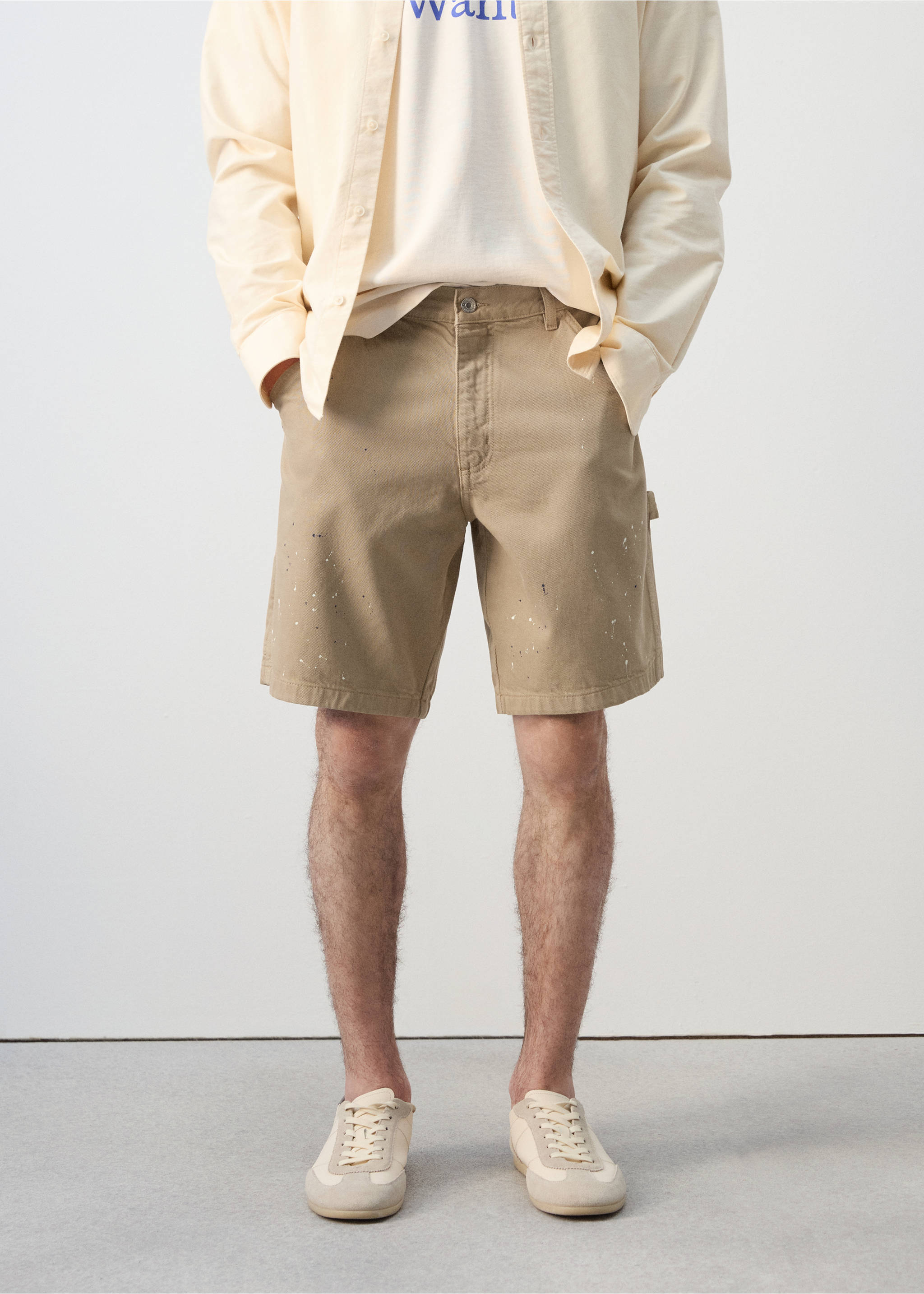 شورت جينز بقصة ريلاكسد فيت - رؤية وسط, بيج. Ref: 27057930-00.