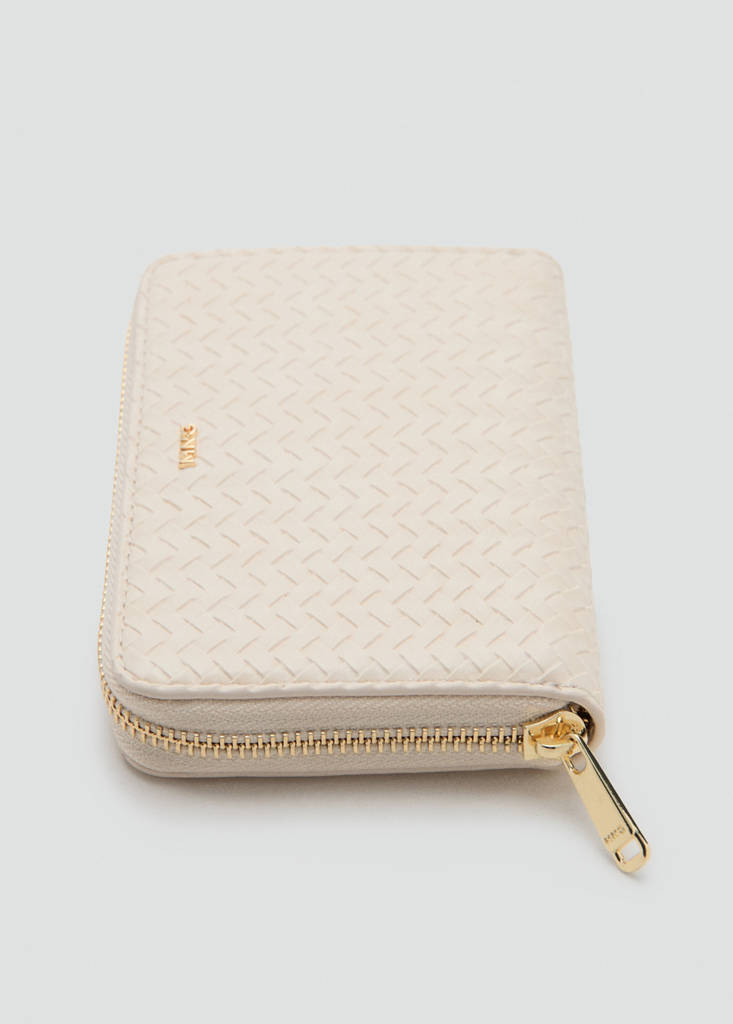 Medium braided wallet — Off White