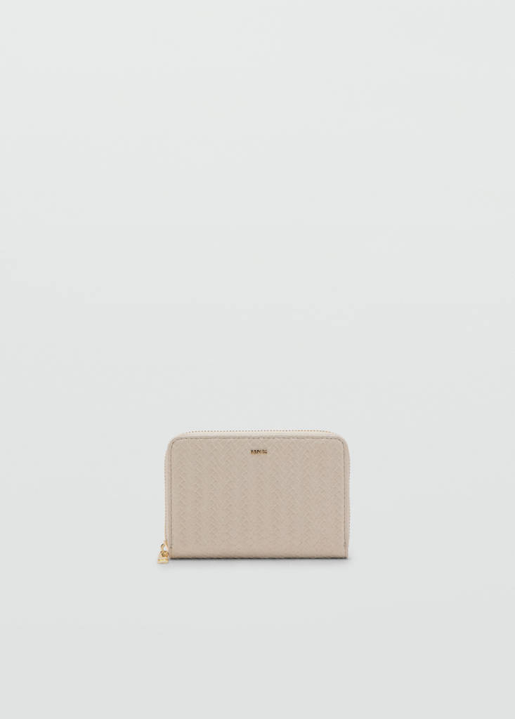 Medium braided wallet — Off White