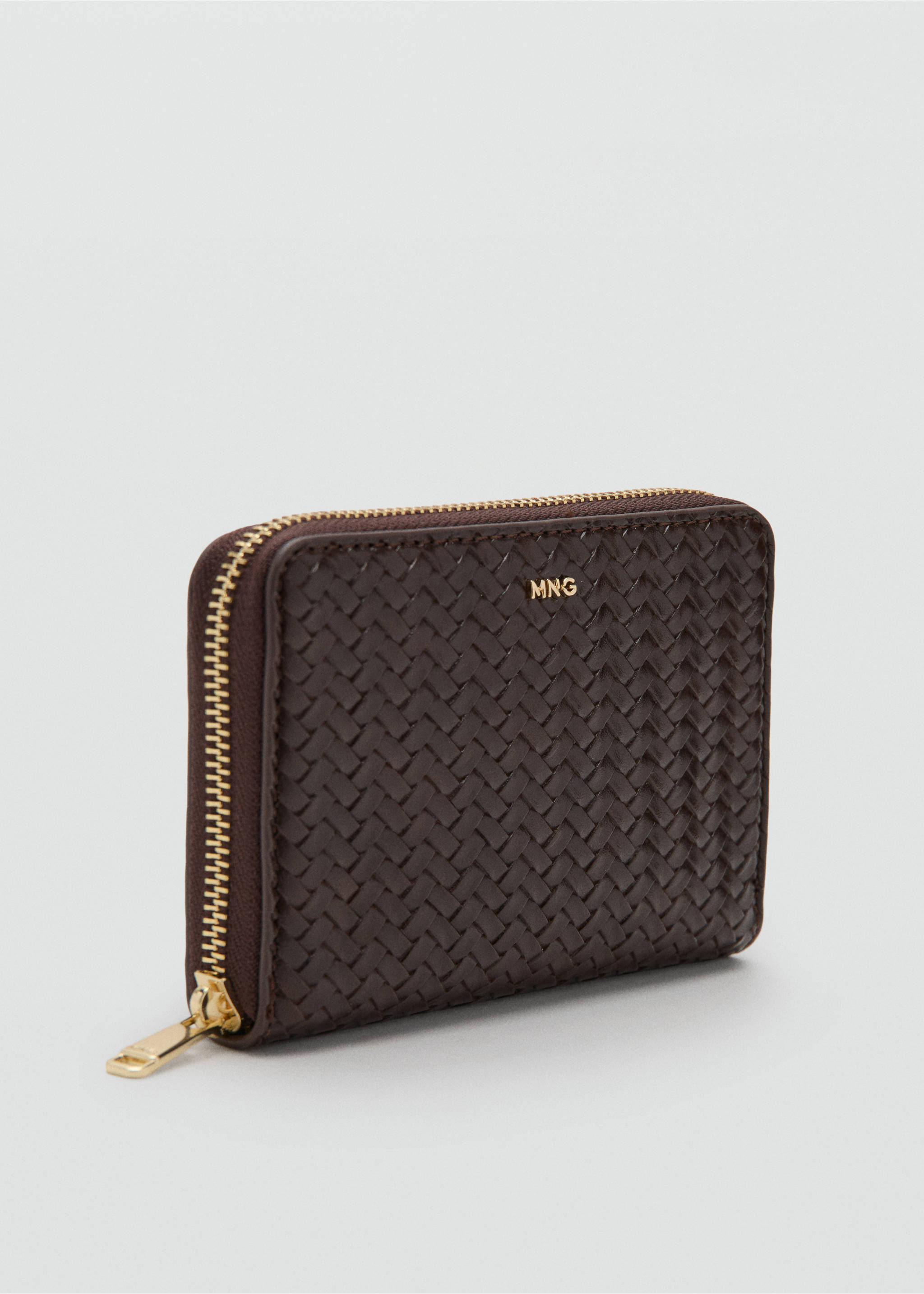 Medium-sized braided wallet - Medium plane, Chocolate. Ref: 27057933-00.