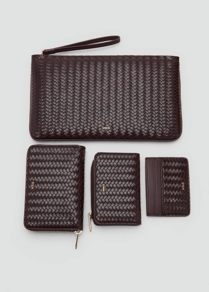 Medium braided wallet — Chocolate