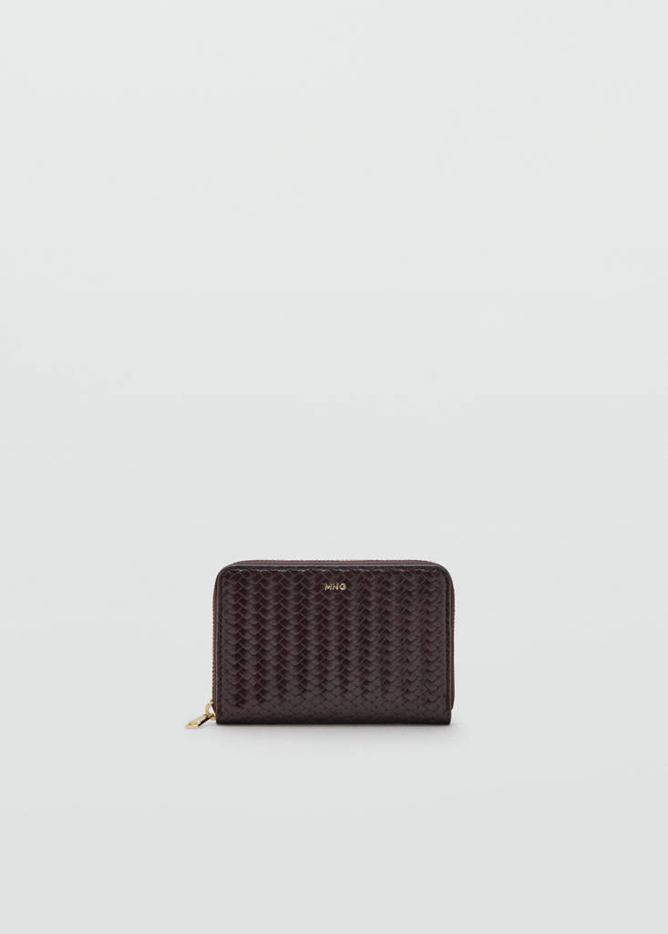 Medium braided wallet — Chocolate