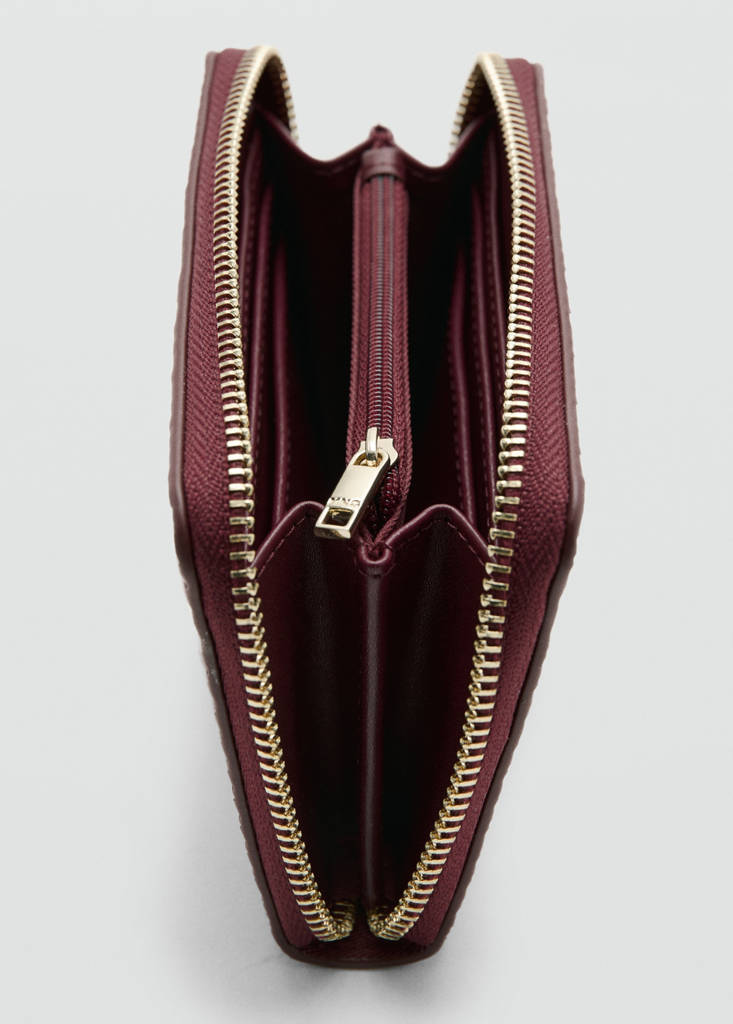 Medium braided wallet — Burgundy