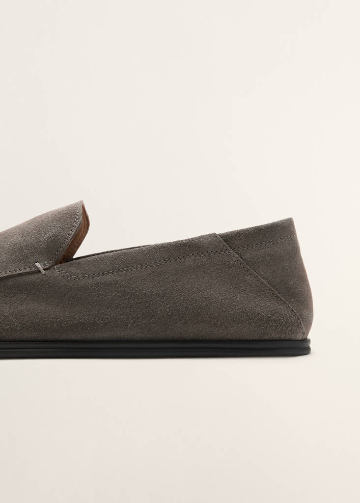 Suede leather loafers — Medium Brown