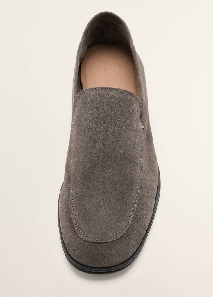 Suede leather loafers — Medium Brown