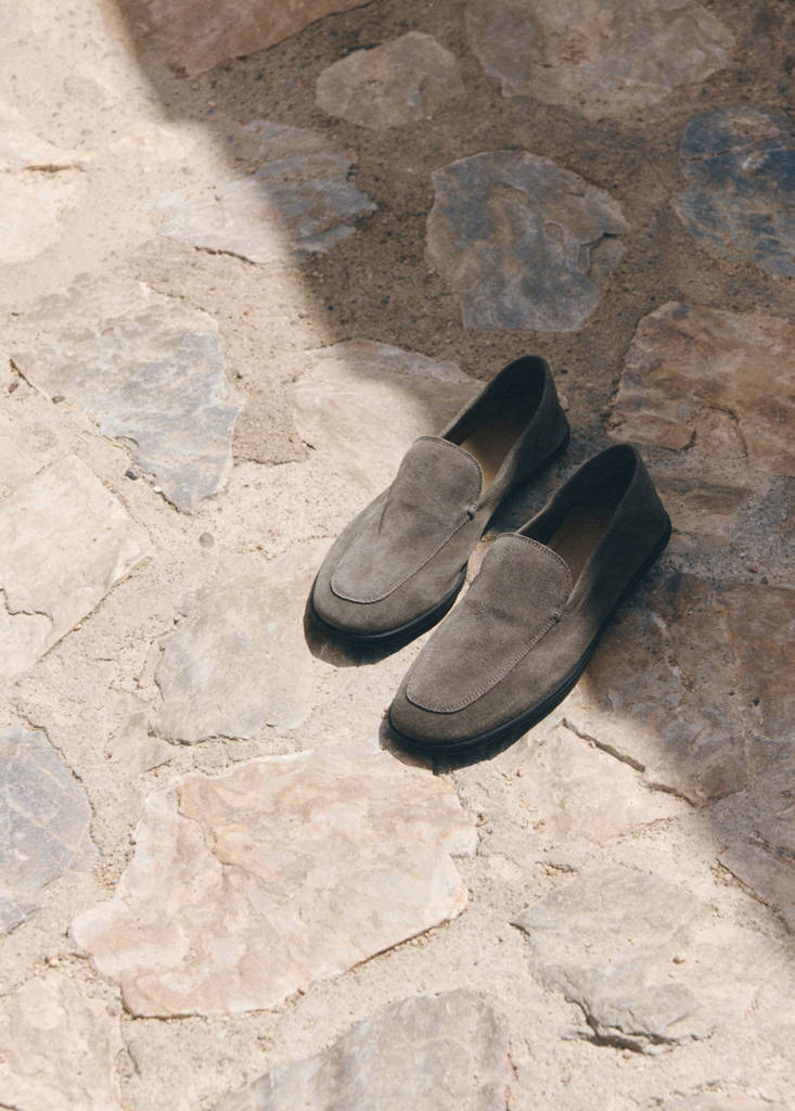 Suede leather loafers — Medium Brown