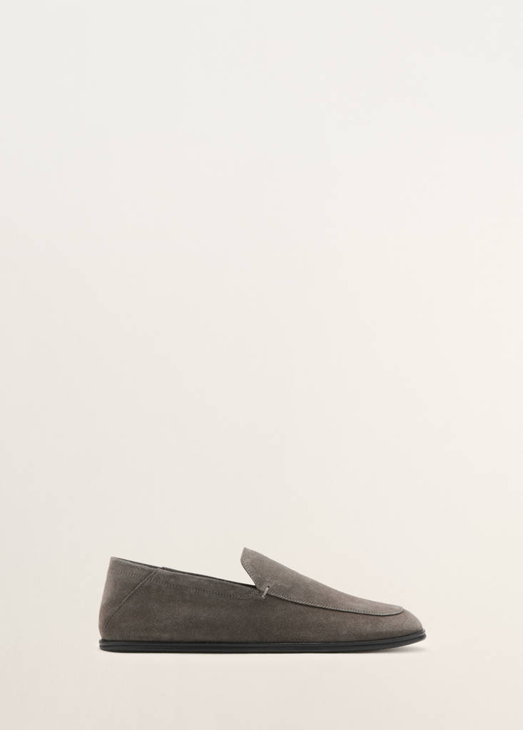 Suede leather loafers — Medium Brown