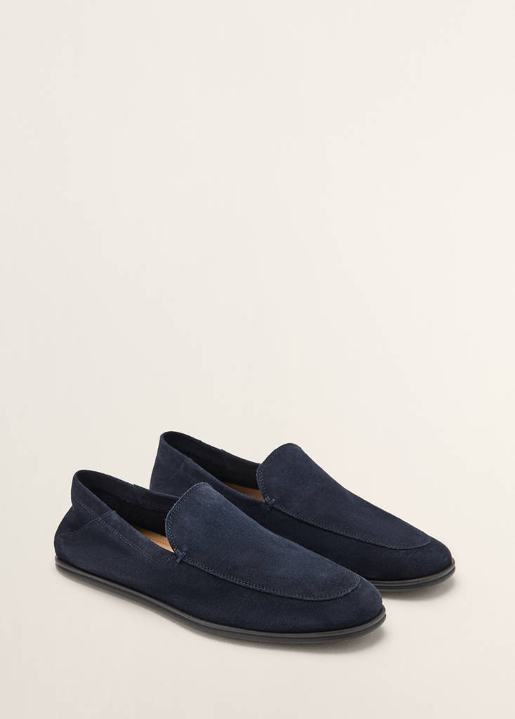 Suede leather loafers — Navy