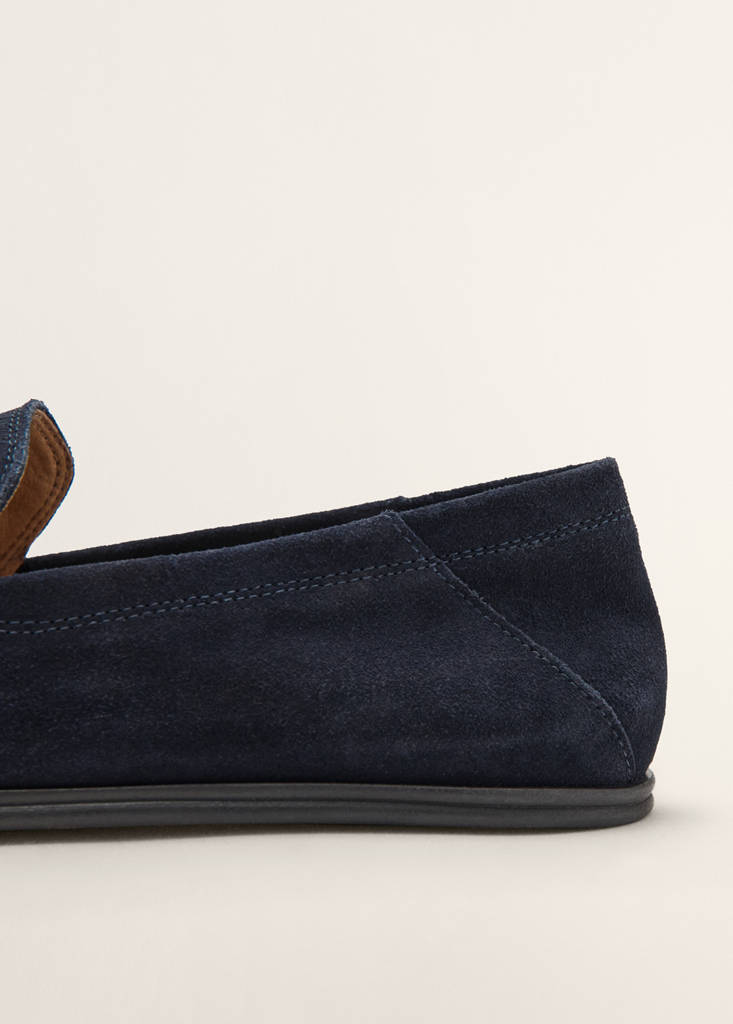 Suede leather loafers — Navy