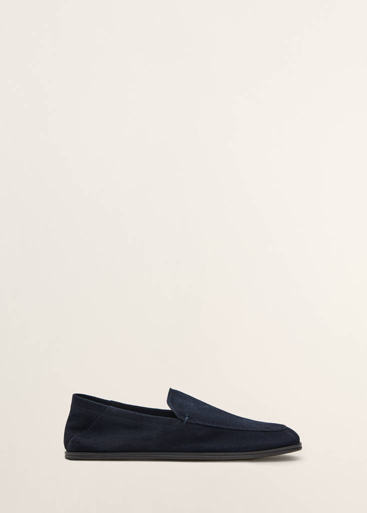 Suede leather loafers — Navy