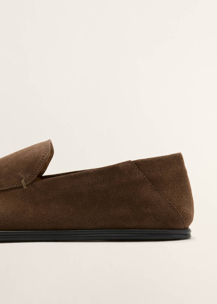 Suede leather loafers — Cognac