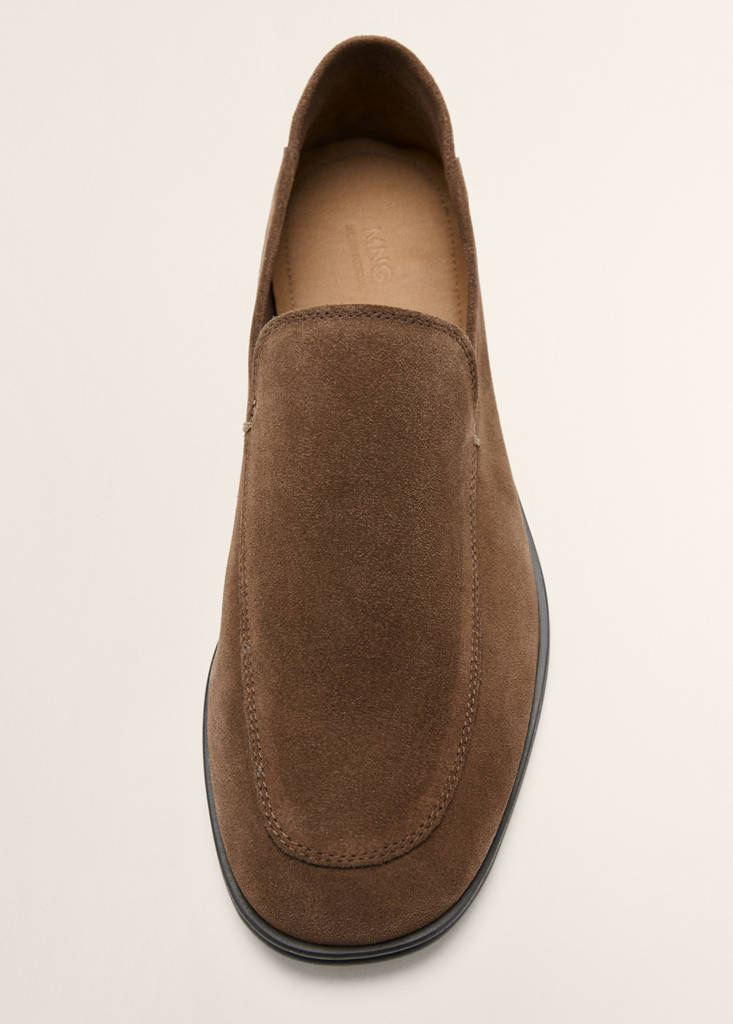 Suede leather loafers — Cognac