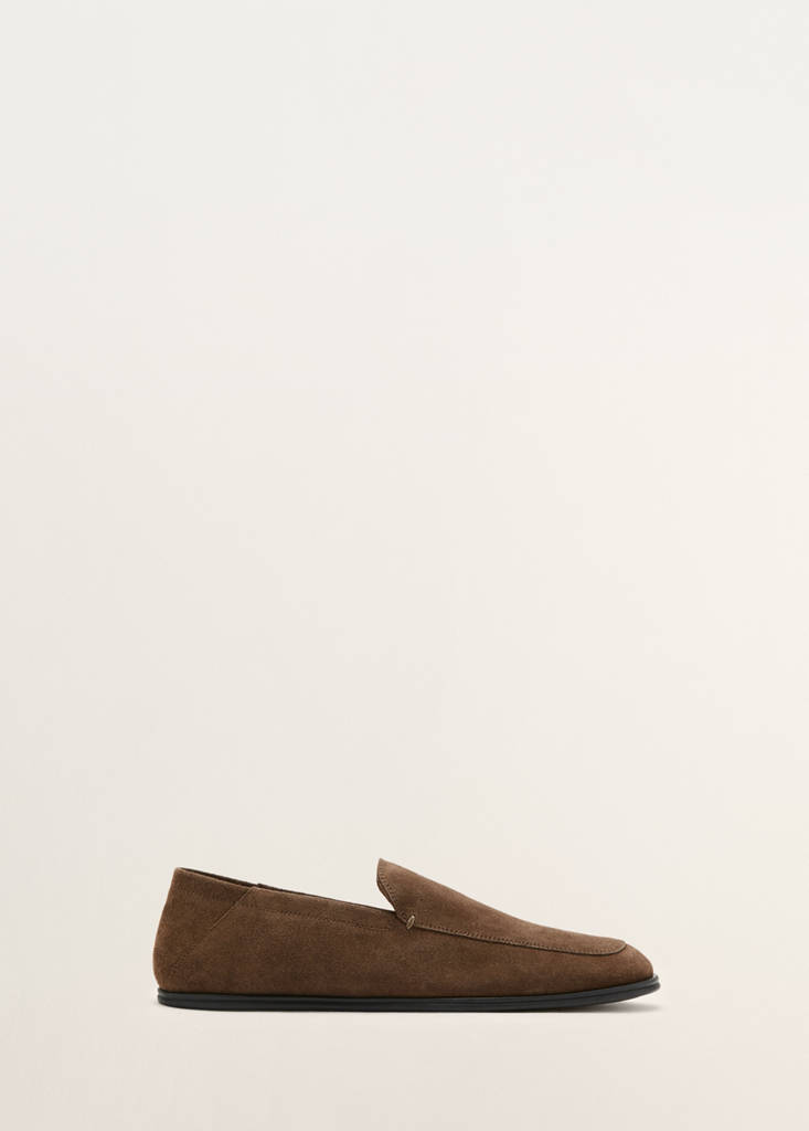 Suede leather loafers — Cognac