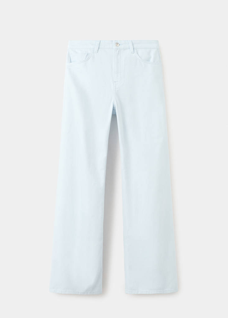 Wide leg mid-rise jeans — Sky Blue