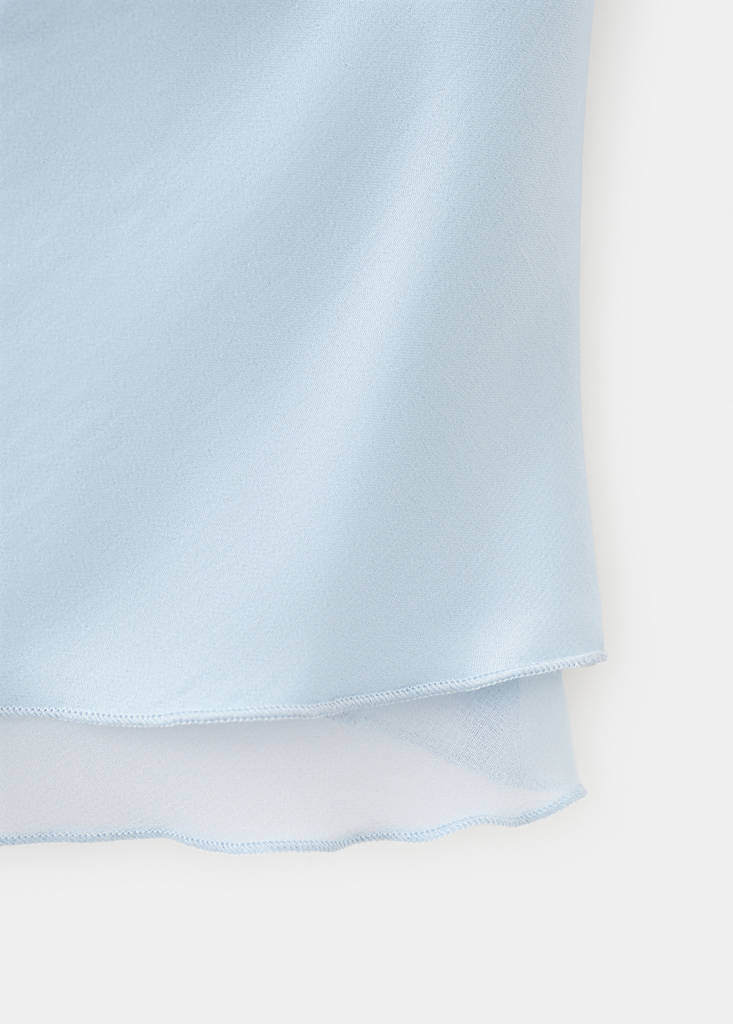 Strapless top with ruffles — Sky Blue
