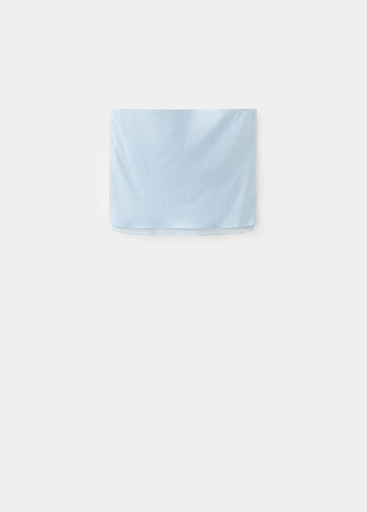 Strapless top with ruffles — Sky Blue
