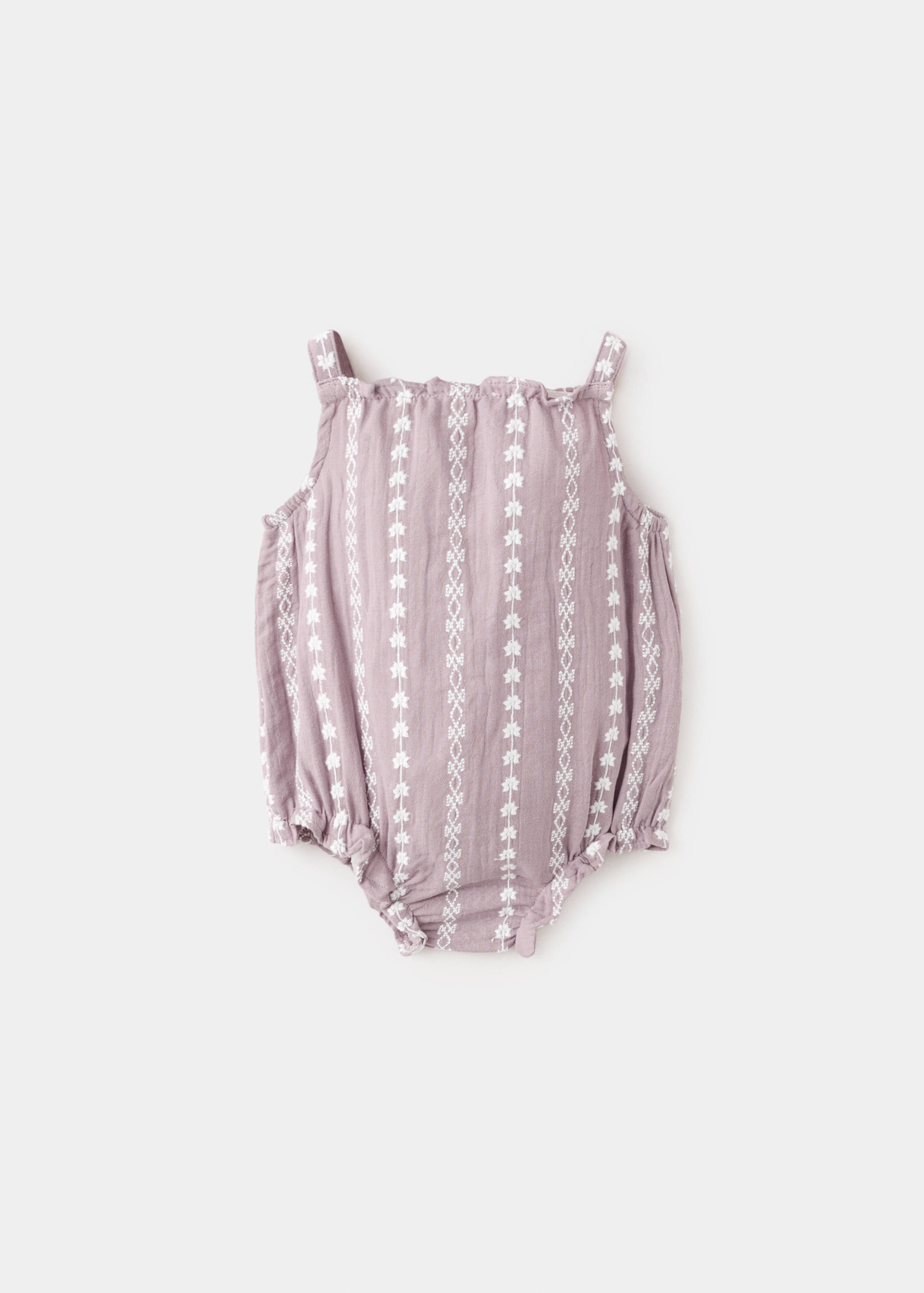 Embroidered cotton babygrow - Reverse of the article