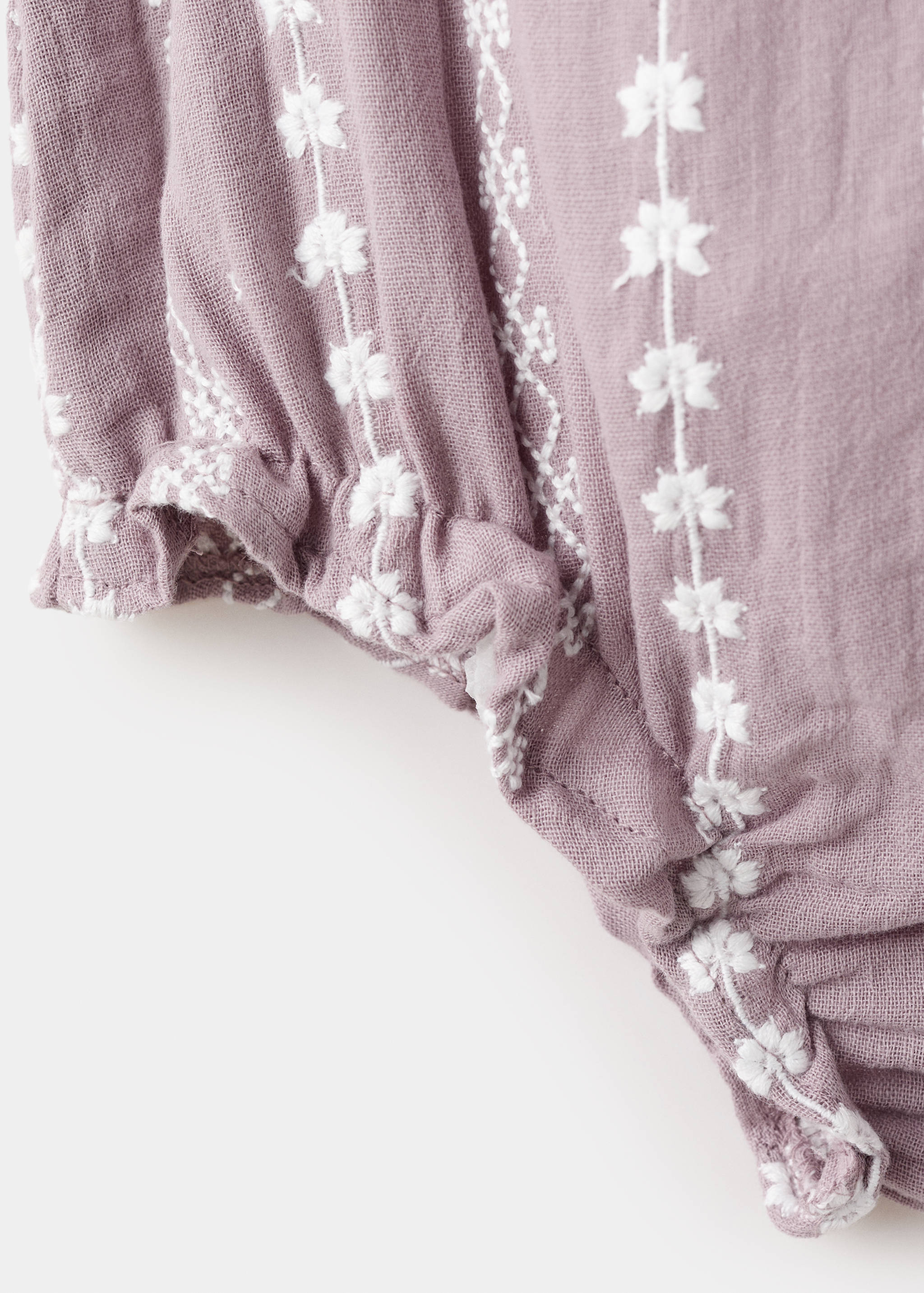 Embroidered cotton babygrow - Details of the article 8