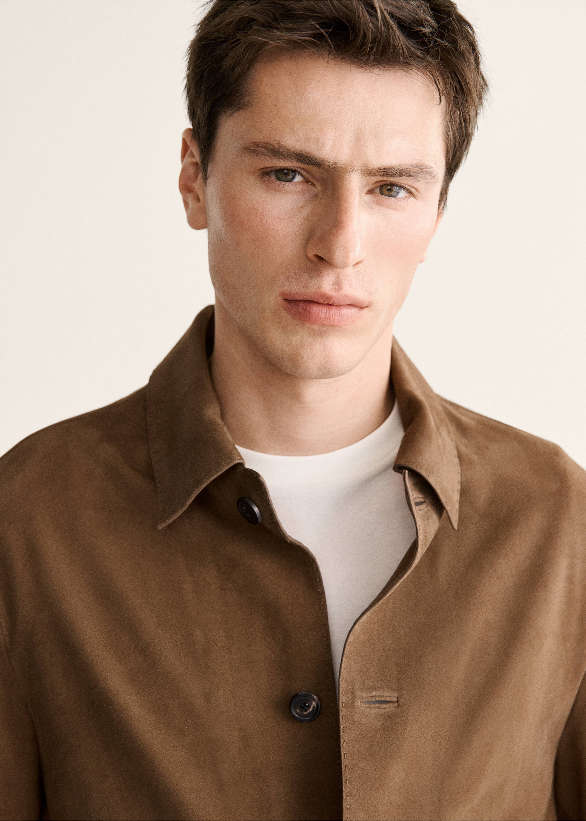 Blouson 100 % cuir daim poches - Détail de l'article 1, Marron moyen. Ref: 27058263-00.