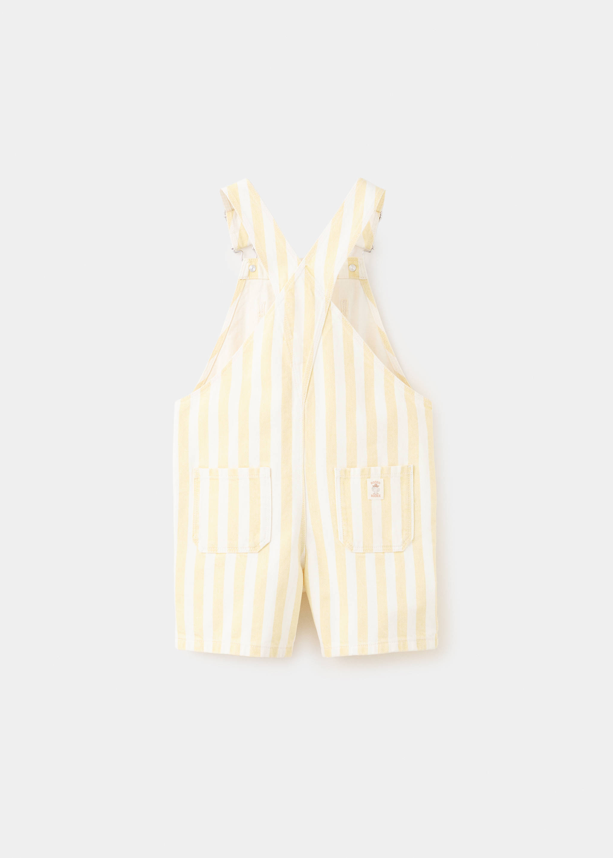Striped short dungarees - Reverse of the article