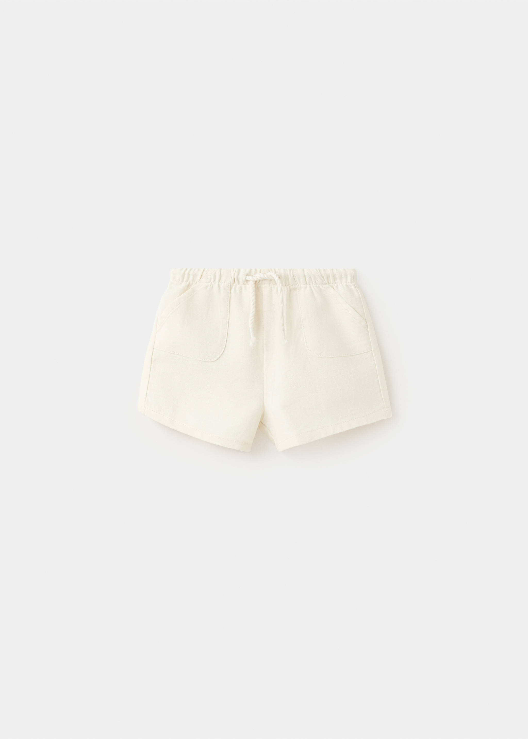 Cotton linen shorts - Товар без моделі, Брудно-білий. Ref: 27058265-00.