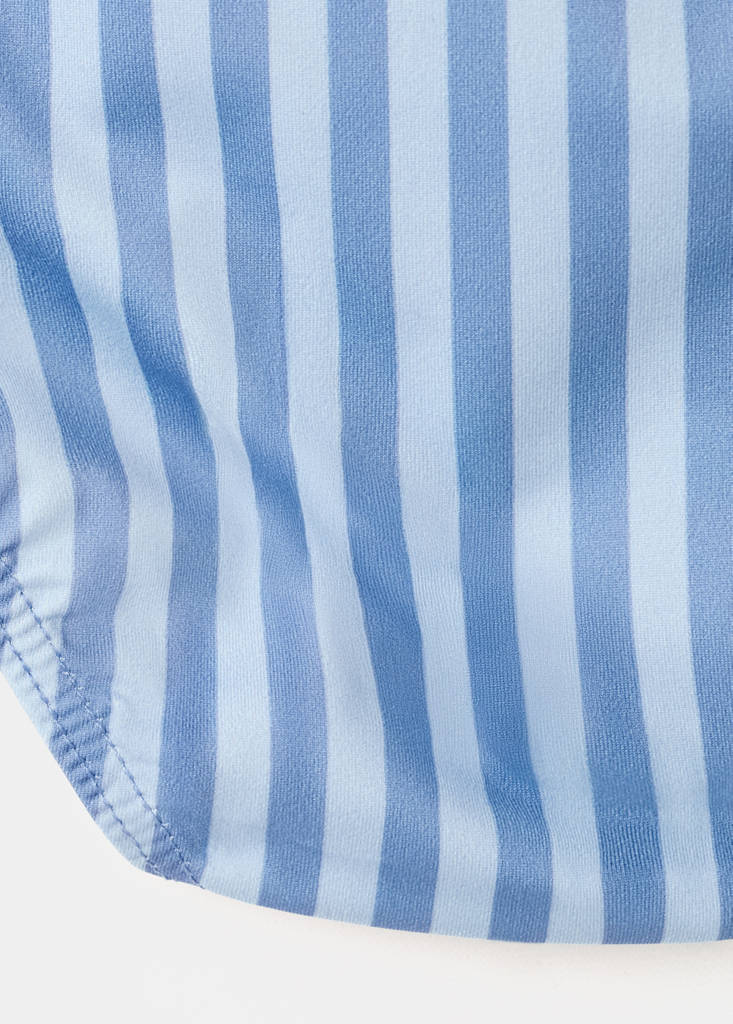 Ruffle striped swimsuit — Blue