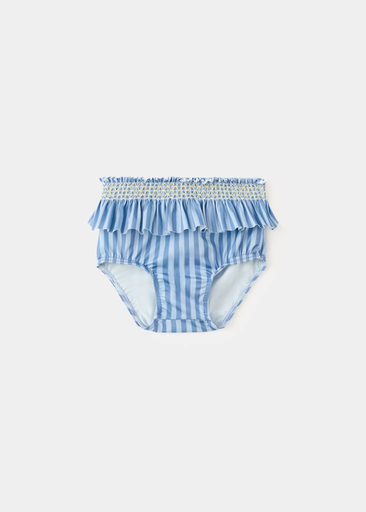Ruffle striped swimsuit — Blue