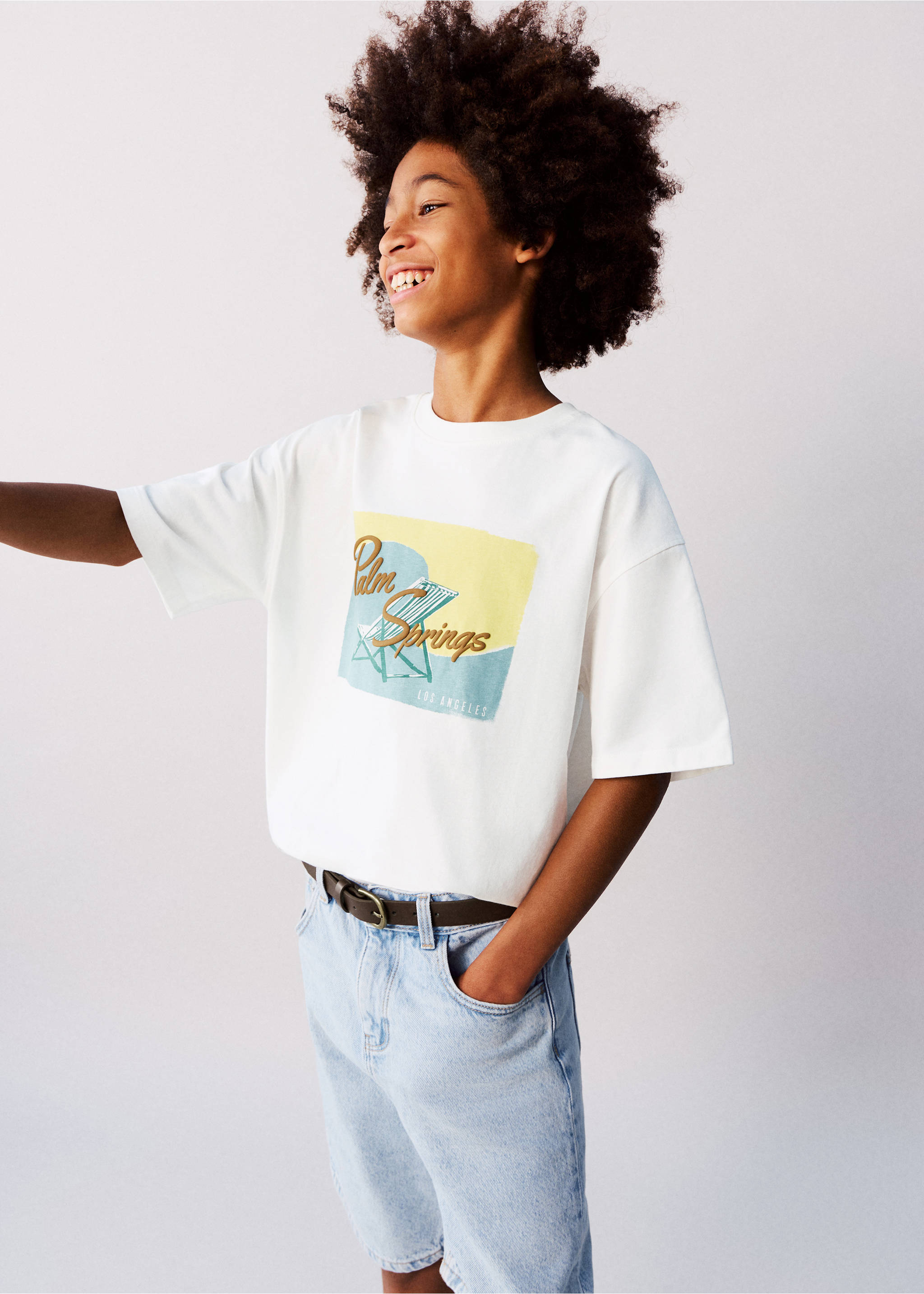 Printed cotton-blend t-shirt - General plane, Off White. Ref: 27058268-00.